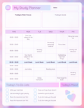Pastel Minimalist Study Planner ( Printable Weekly Journal)